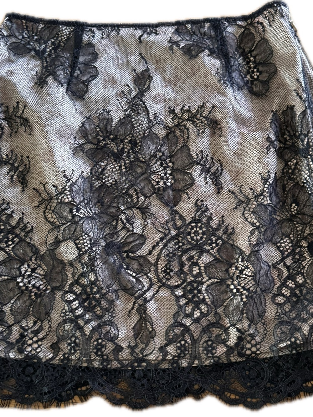 Victoria's Secret Shimmery Rose Gold Floral Satin Skirt